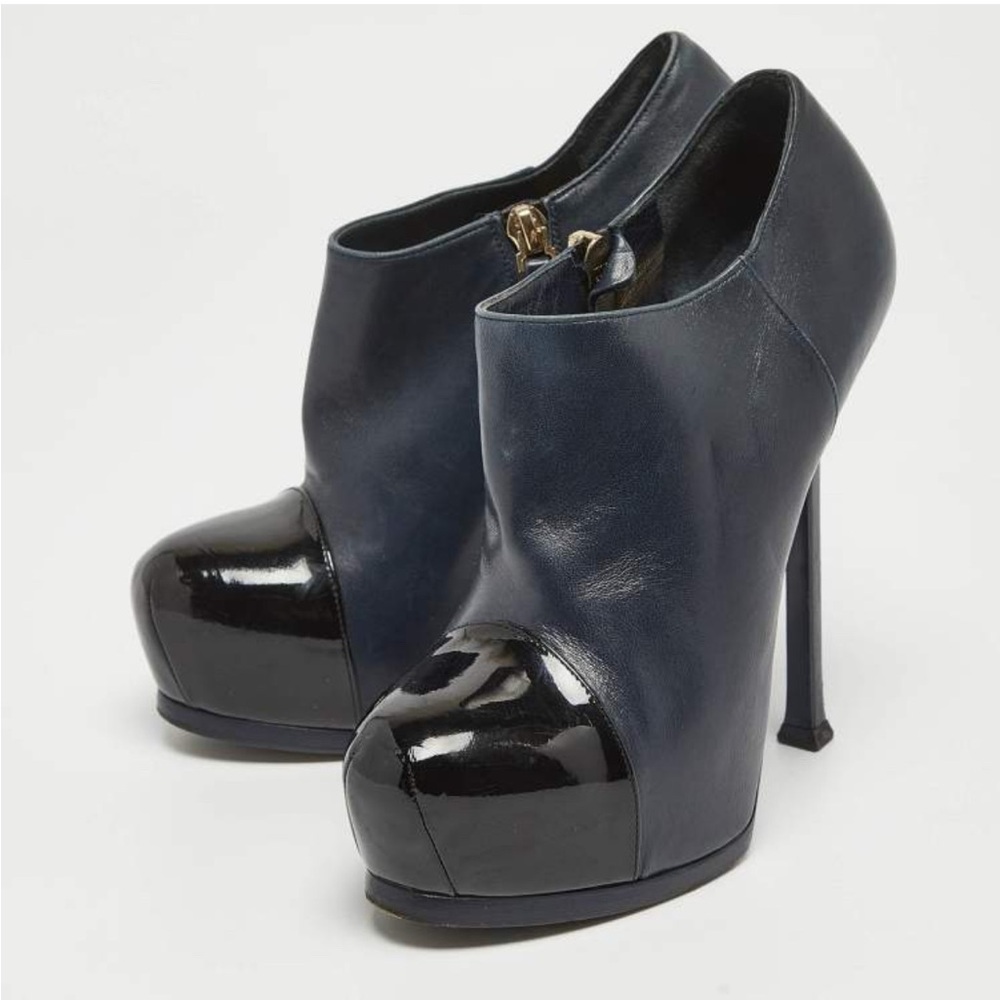 Yves Saint Laurent Tribute Platform Ankle Boots - Picture 2 of 15